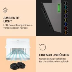 Aurora 60 Smart Dunstabzugshaube 550 M³/h 60cm Kopffrei Ambiente-Licht EEC A++ 14 Aurora 60 Smart Dunstabzugshaube 550 M³/h 60cm Kopffrei Ambiente-Licht EEC A++ -Klarstein 10040235 de 0005 logo