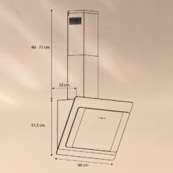 Aurora 60 Smart Dunstabzugshaube 550 M³/h 60cm Kopffrei Ambiente-Licht EEC A++ 16 Aurora 60 Smart Dunstabzugshaube 550 M³/h 60cm Kopffrei Ambiente-Licht EEC A++ -Klarstein 10040235 yy 0007 dimensions
