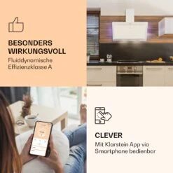 Aurora 90 Smart Dunstabzugshaube 550 M³/h 90cm Kopffrei Ambiente-Licht EEC A++ 12 Aurora 90 Smart Dunstabzugshaube 550 M³/h 90cm Kopffrei Ambiente-Licht EEC A++ -Klarstein 10040237 de 0003 logo