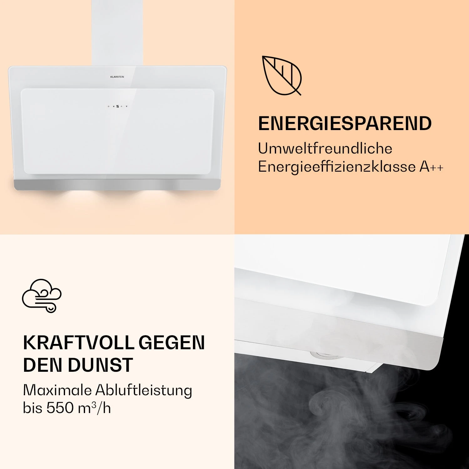 Aurora 90 Smart Dunstabzugshaube 550 M³/h 90cm Kopffrei Ambiente-Licht EEC A++ 6 Aurora 90 Smart Dunstabzugshaube 550 M³/h 90cm Kopffrei Ambiente-Licht EEC A++ – Bild 4