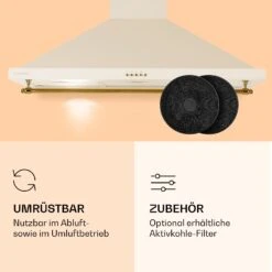 Montblanc 90 Dunstabzugshaube 610m³/h 165W 2x1,5W LED Reling 13 Montblanc 90 Dunstabzugshaube 610m³/h 165W 2x1,5W LED Reling -Klarstein 10040265 de 0005 logo