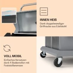 Lucifer 4 Gasgrill 4 X 3,6 KW Brenner 69x45cm Grill Edelstahl Mobil -Klarstein 10040281 de 0006 logo