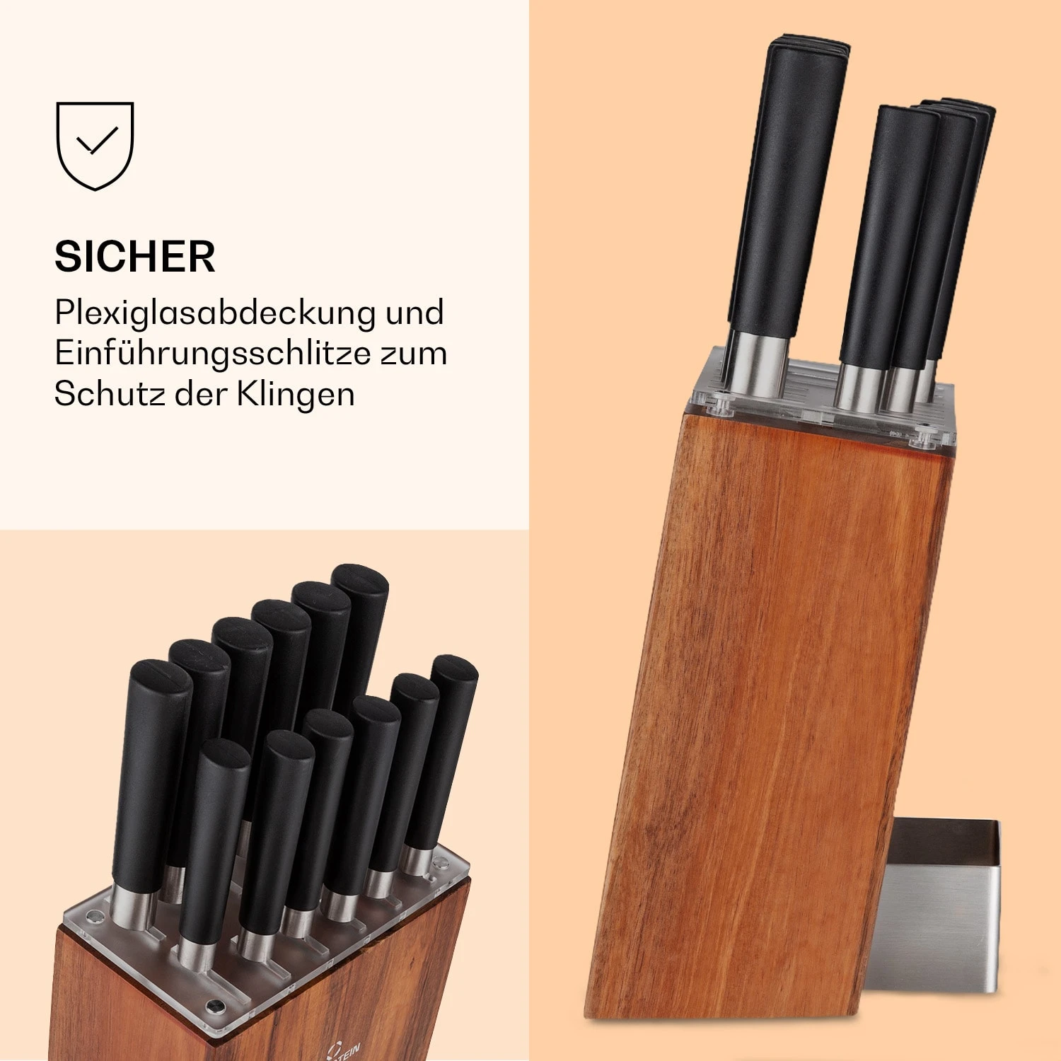 Kitano XL 13tlg. Messer-Set Mit Block 12 Messer Stahl Edler Holzblock 7 Kitano XL 13tlg. Messer-Set Mit Block 12 Messer Stahl Edler Holzblock – Bild 5