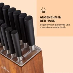 Kitano XL 13tlg. Messer-Set Mit Block 12 Messer Stahl Edler Holzblock 14 Kitano XL 13tlg. Messer-Set Mit Block 12 Messer Stahl Edler Holzblock -Klarstein 10040325 de 0006 logo