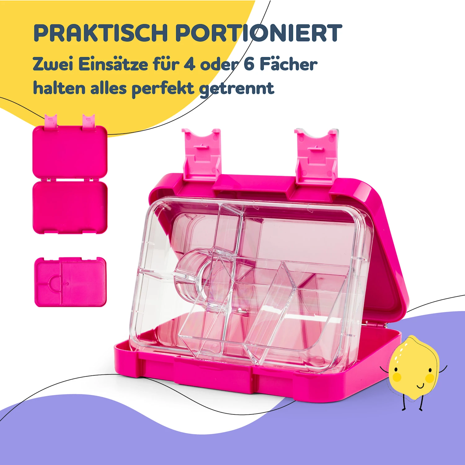 Junior Lunchbox 6 Fächer 21,3 X 15 X 4,5 Cm (BxHxT) BPA-frei 6 Junior Lunchbox 6 Fächer 21,3 X 15 X 4,5 Cm (BxHxT) BPA-frei – Bild 4