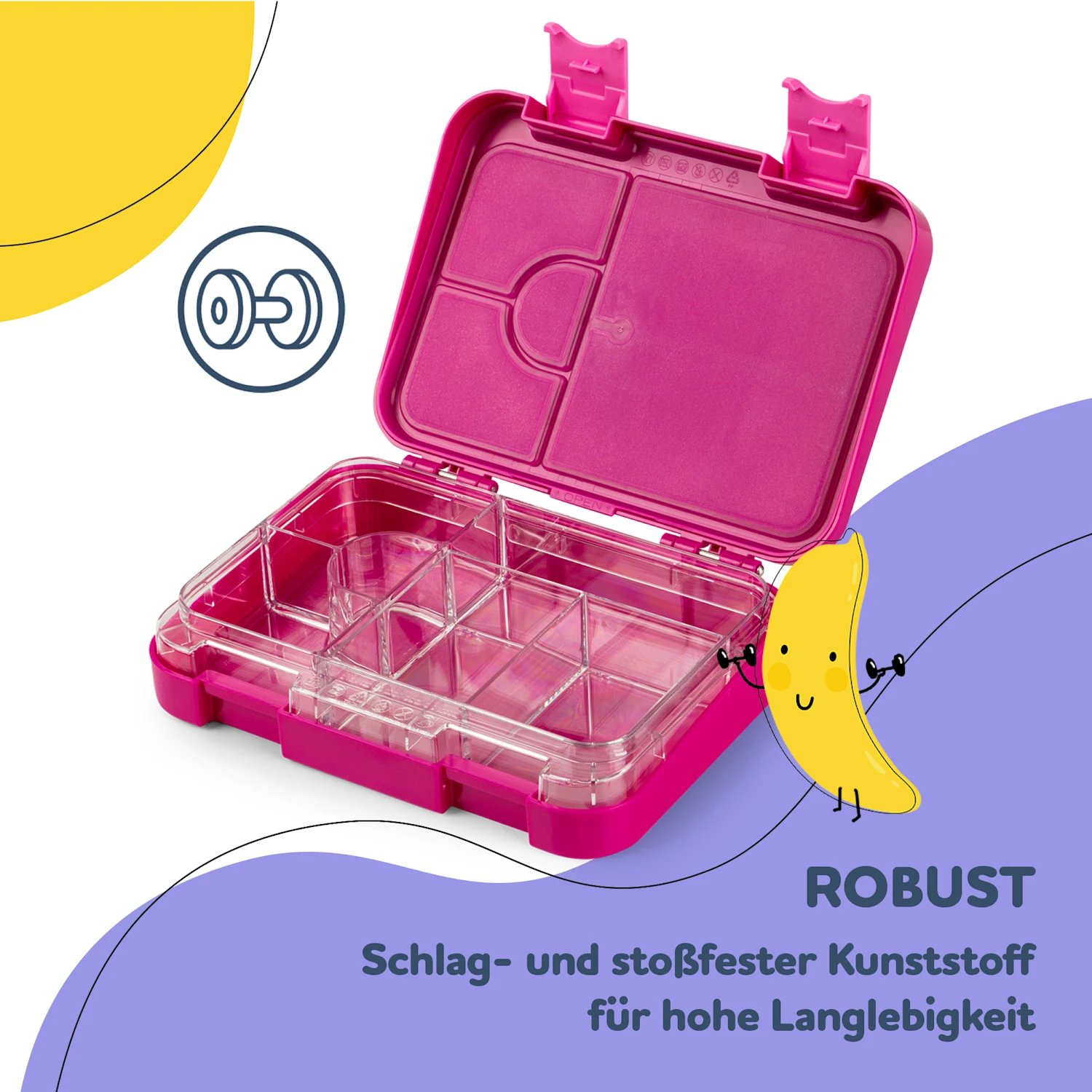 Junior Lunchbox 6 Fächer 21,3 X 15 X 4,5 Cm (BxHxT) BPA-frei 8 Junior Lunchbox 6 Fächer 21,3 X 15 X 4,5 Cm (BxHxT) BPA-frei – Bild 6