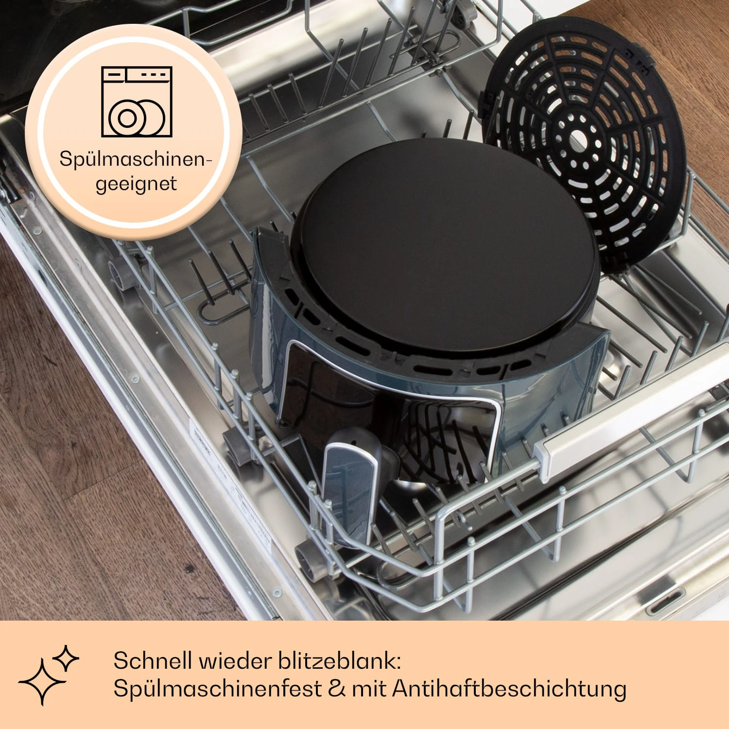 Crisp-Pro Heißluftfritteuse Air Fryer 1400W 3,5 Ltr 8 Programme Timer 6 Crisp-Pro Heißluftfritteuse Air Fryer 1400W 3,5 Ltr 8 Programme Timer – Bild 4