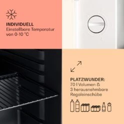 PopLife 48 Getränkekühler Kühlschrank 0-10 °C Retro-Design -Klarstein 10040737 de 0004 usp