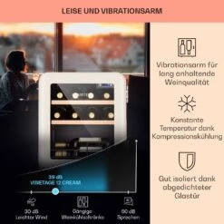 Vinetage 12 Getränkekühler Kühlschrank 48 Liter 4-22°C Retro-Design 13 Vinetage 12 Getränkekühler Kühlschrank 48 Liter 4-22°C Retro-Design -Klarstein 10040740 de 0004 logo