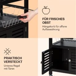 Louisiana Servierwagen Küchenwagen 5 Etagen Holz Handtuchhalter Mobil 15 Louisiana Servierwagen Küchenwagen 5 Etagen Holz Handtuchhalter Mobil -Klarstein 10041123 de 0006 logo