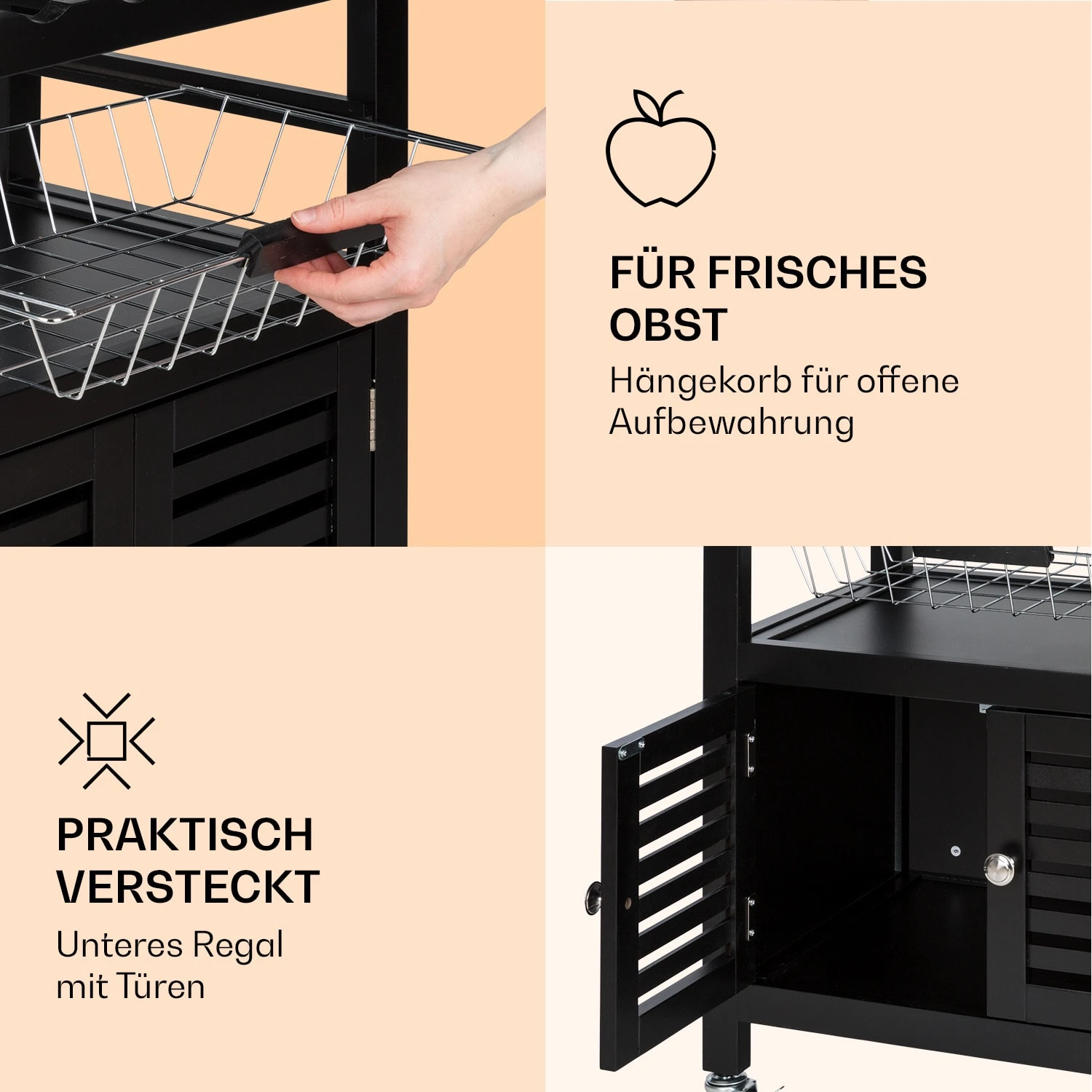 Louisiana Servierwagen Küchenwagen 5 Etagen Holz Handtuchhalter Mobil 8 Louisiana Servierwagen Küchenwagen 5 Etagen Holz Handtuchhalter Mobil – Bild 6