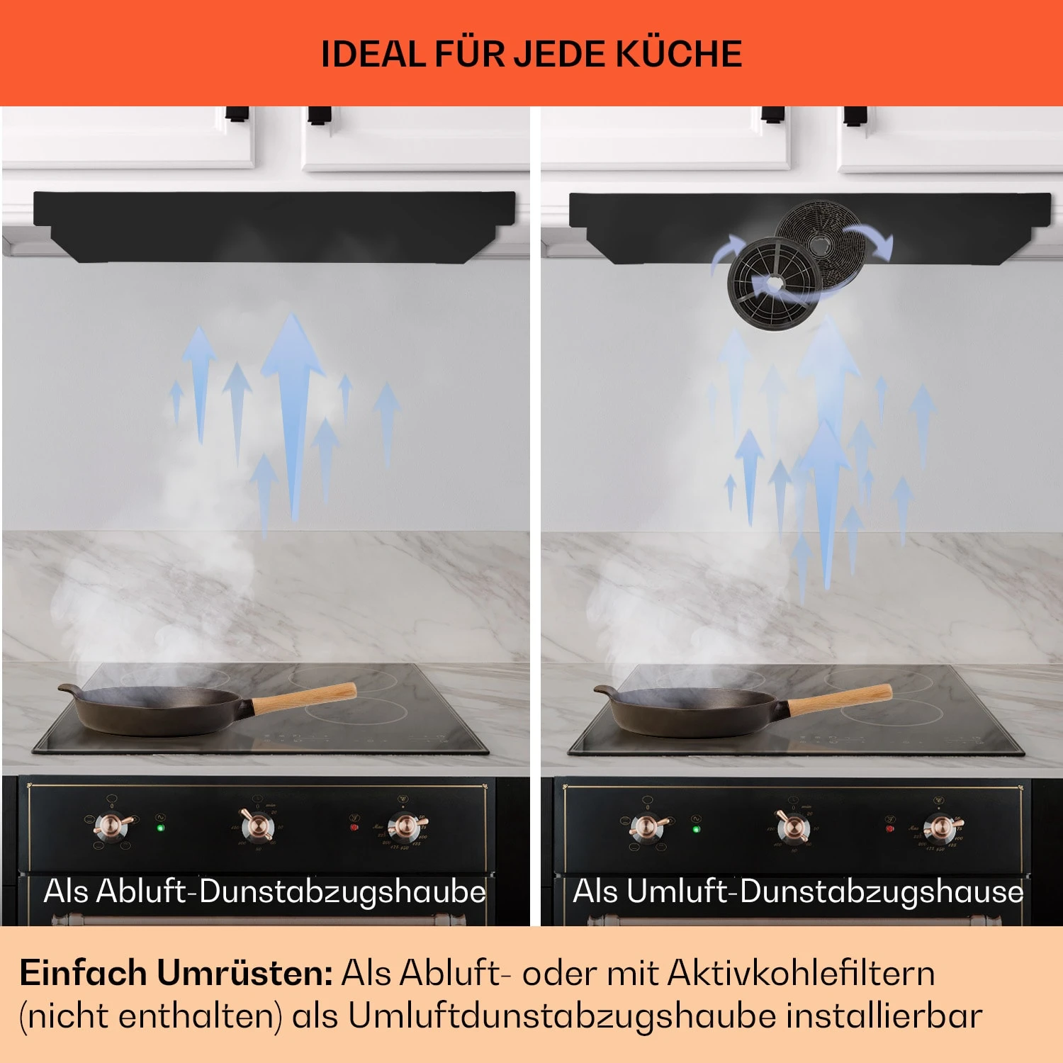 Vilhelmine Flachschirmhaube 60 Retro EEK B Abluftleistung: 332 M³/h Ausziehbar 9 Vilhelmine Flachschirmhaube 60 Retro EEK B Abluftleistung: 332 M³/h Ausziehbar – Bild 7