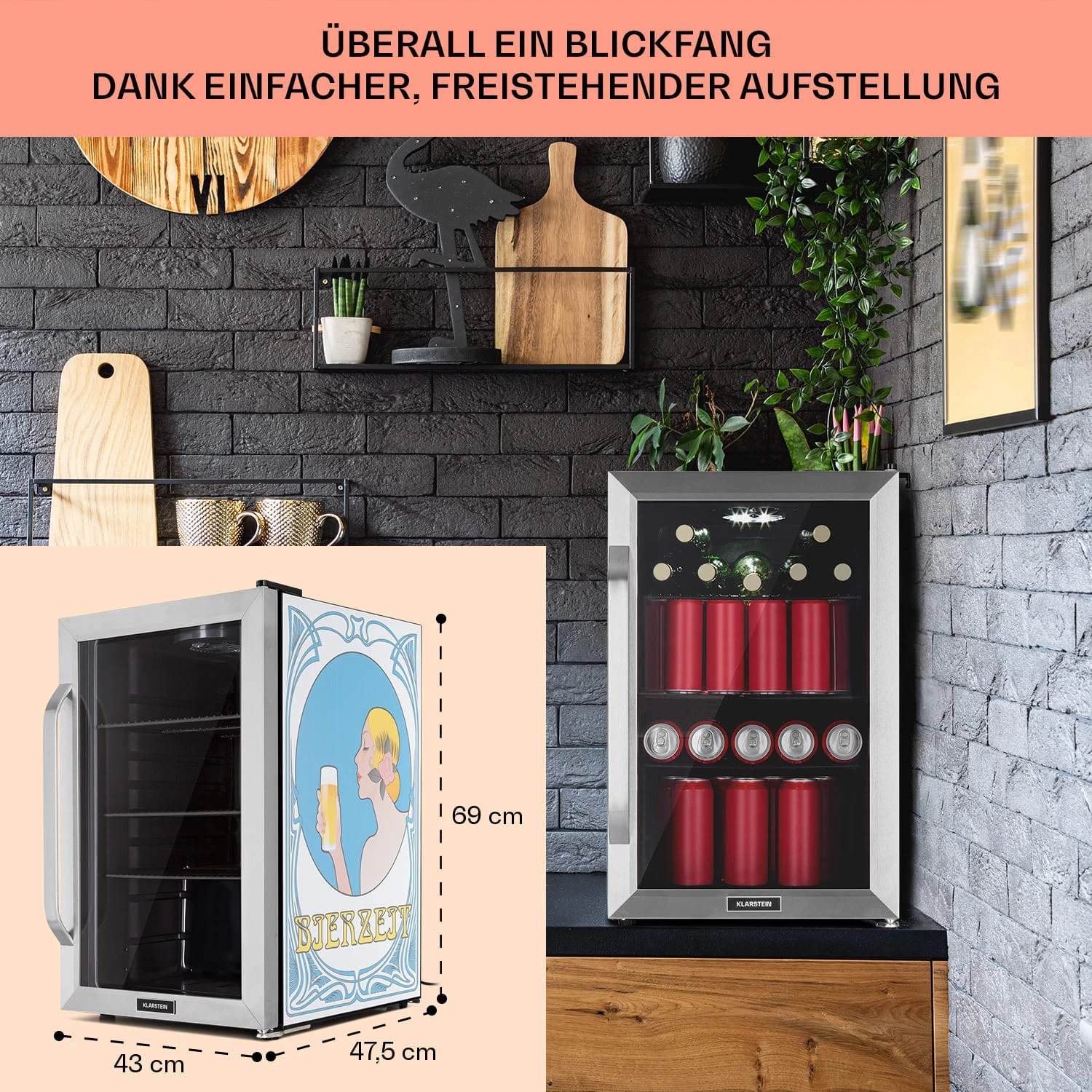 Beersafe 70 Bierzeit Edition Kühlschrank 70 Liter 3 Böden Panoramaglastür Edelstahl 9 Beersafe 70 Bierzeit Edition Kühlschrank 70 Liter 3 Böden Panoramaglastür Edelstahl – Bild 7