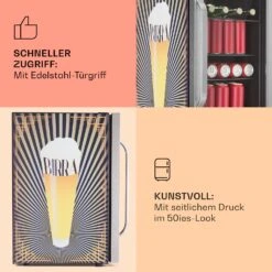 Beersafe 70 Birra Edition Kühlschrank 70 Ltr 3 Böden Glastür Edelstahl 13 Beersafe 70 Birra Edition Kühlschrank 70 Ltr 3 Böden Glastür Edelstahl -Klarstein 10041177 de 0004 usp