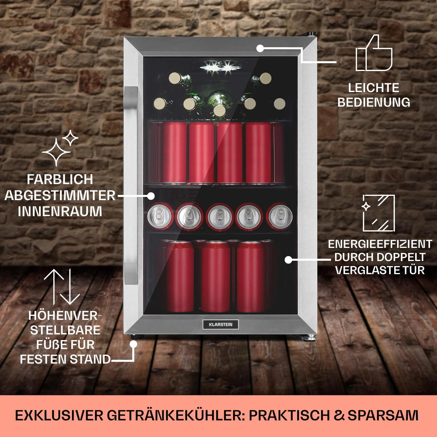 Beersafe 70 Birra Edition Kühlschrank 70 Ltr 3 Böden Glastür Edelstahl 8 Beersafe 70 Birra Edition Kühlschrank 70 Ltr 3 Böden Glastür Edelstahl – Bild 6