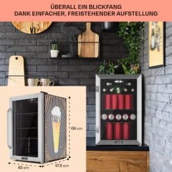 Beersafe 70 Birra Edition Kühlschrank 70 Ltr 3 Böden Glastür Edelstahl 16 Beersafe 70 Birra Edition Kühlschrank 70 Ltr 3 Böden Glastür Edelstahl -Klarstein 10041177 de 0007 usp