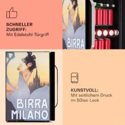 Beersafe 70 Birra Milano Edition Kühlschrank 70 Liter 3 Böden Panoramaglastür Edelstahl 13 Beersafe 70 Birra Milano Edition Kühlschrank 70 Liter 3 Böden Panoramaglastür Edelstahl -Klarstein 10041180 de 0004 usp