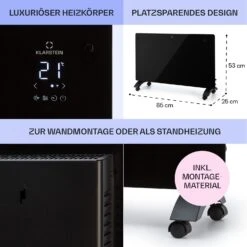 Bansin Crystal Smart Konvektions-Heizgerät 2500W 5 - 50 °C App-Steuerung -Klarstein 10041211 de 0006 usp