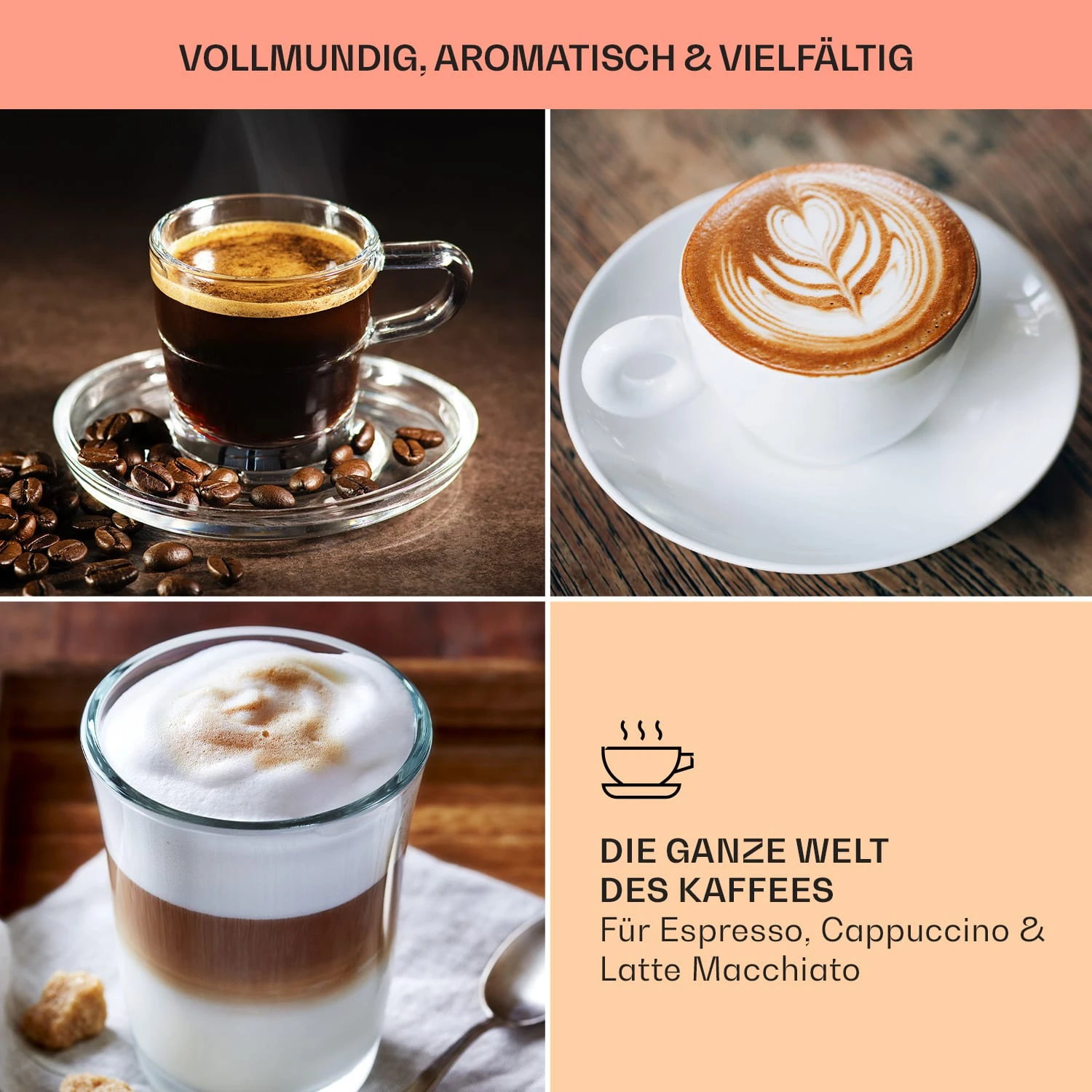 BellaVita Kaffeemaschine 3-in-1 1450 W 20 Bar Milchschäumer 9 BellaVita Kaffeemaschine 3-in-1 1450 W 20 Bar Milchschäumer – Bild 7