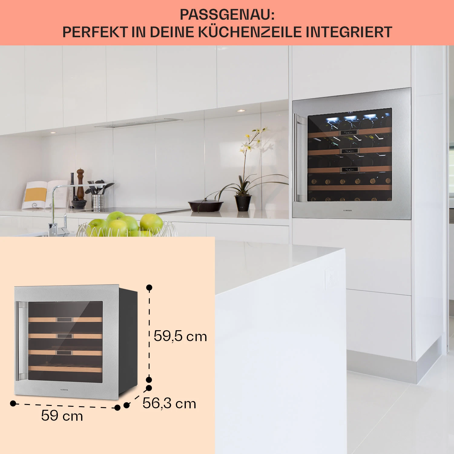 Vinsider 36 Built-In Uno Einbau-Weinkühlschrank 36 Flaschen 92 Ltr Edelstahl 8 Vinsider 36 Built-In Uno Einbau-Weinkühlschrank 36 Flaschen 92 Ltr Edelstahl – Bild 6