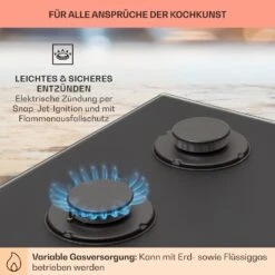 Firetale Gaskochfeld 4-flammig 60 Cm Aluminium-Brenner Inkl. Schlauch Und Druckminderer 14 Firetale Gaskochfeld 4-flammig 60 Cm Aluminium-Brenner Inkl. Schlauch Und Druckminderer -Klarstein 10041299 de 0005 usp