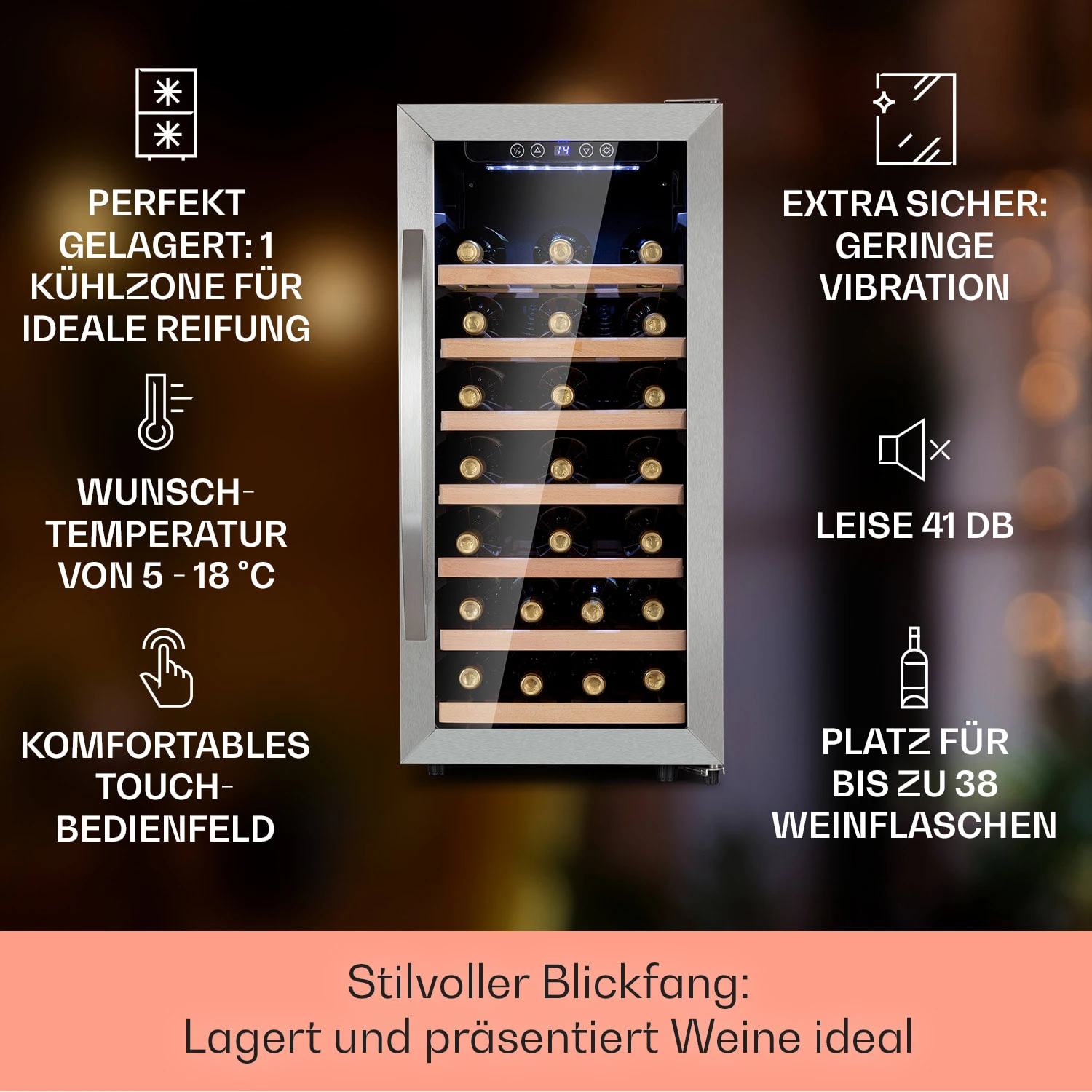 Vinamour 38 Uno Weinkühlschrank 4 Vinamour 38 Uno Weinkühlschrank – Bild 2