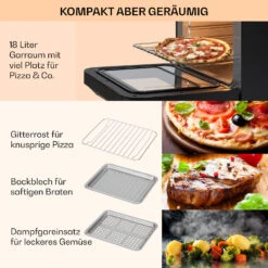 Vita Pro Heißluftfritteuse Dampfgaren 2450 W 18 Ltr 800 Ml Wassertank -Klarstein 10041333 de 0006 usp