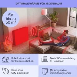 Sanford Smart Ölradiator 2500 W Leistung Wochentimer LED-Display Touch-Panel Klarstein-App -Klarstein 10041359 de 0005 usp