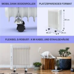 Sanford Smart Ölradiator 2500 W Leistung Wochentimer LED-Display Touch-Panel Klarstein-App -Klarstein 10041359 de 0006 usp