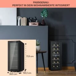 Shiraz 12 Duo Weinkühlschrank 2 Zonen 42L/12 Flaschen 5-12 / 12-18 °C Touch 15 Shiraz 12 Duo Weinkühlschrank 2 Zonen 42L/12 Flaschen 5-12 / 12-18 °C Touch -Klarstein 10041361 de 0006 usp