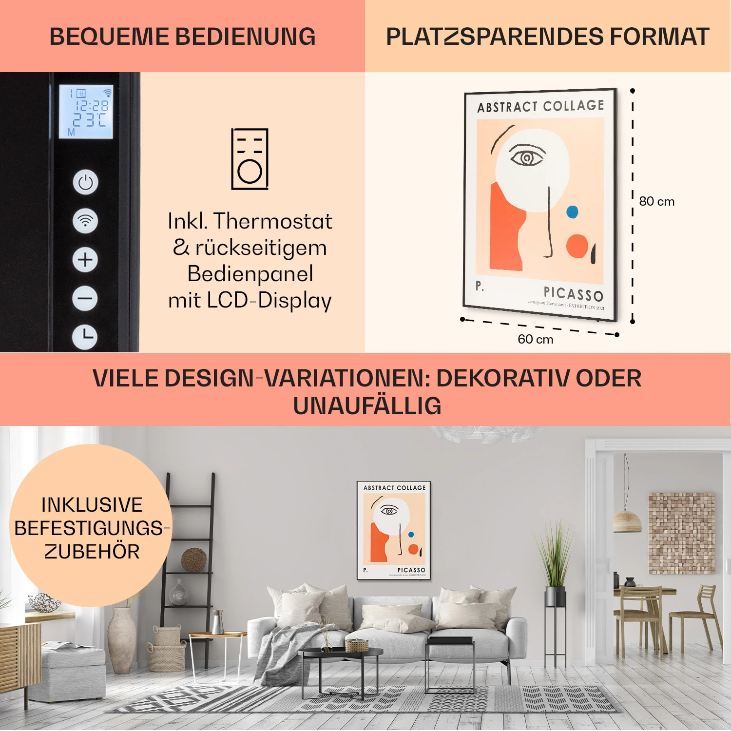 Wonderwall Air Art Smart Infrarotheizung 60x80cm 500W Wandinstallation App-Steuerung Abstrakt 7 Wonderwall Air Art Smart Infrarotheizung 60x80cm 500W Wandinstallation App-Steuerung Abstrakt – Bild 5