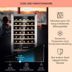 Vinamour 32 Uno Weinkühlschrank 1 Zone 95 L / 36 Flaschen 4-18°C Touch 14 Vinamour 32 Uno Weinkühlschrank 1 Zone 95 L / 36 Flaschen 4-18°C Touch -Klarstein 10041393 de 0004 usp