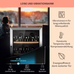 Vinamour 66 Duo Weinkühlschrank 2 Zonen 204 L/79 Flaschen 5-18°C Touch 14 Vinamour 66 Duo Weinkühlschrank 2 Zonen 204 L/79 Flaschen 5-18°C Touch -Klarstein 10041394 de 0004 usp