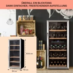 Vinamour 66 Duo Weinkühlschrank 2 Zonen 204 L/79 Flaschen 5-18°C Touch 16 Vinamour 66 Duo Weinkühlschrank 2 Zonen 204 L/79 Flaschen 5-18°C Touch -Klarstein 10041394 de 0006 usp