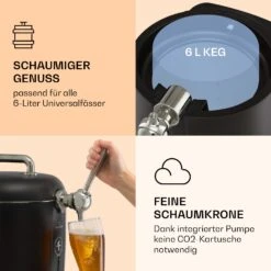 Passau Bierzapfanlage 6 L Universalfässer Druckluftpumpe 3 - 12 °C 65 W 12 Passau Bierzapfanlage 6 L Universalfässer Druckluftpumpe 3 - 12 °C 65 W -Klarstein 10041520 de 0003 logo