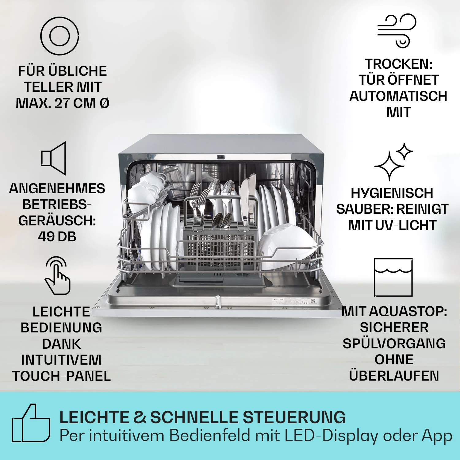 Havasia UV 6 Luminance Geschirrspüler UV Glasfront Freistehend 1380W 4 Havasia UV 6 Luminance Geschirrspüler UV Glasfront Freistehend 1380W – Bild 2