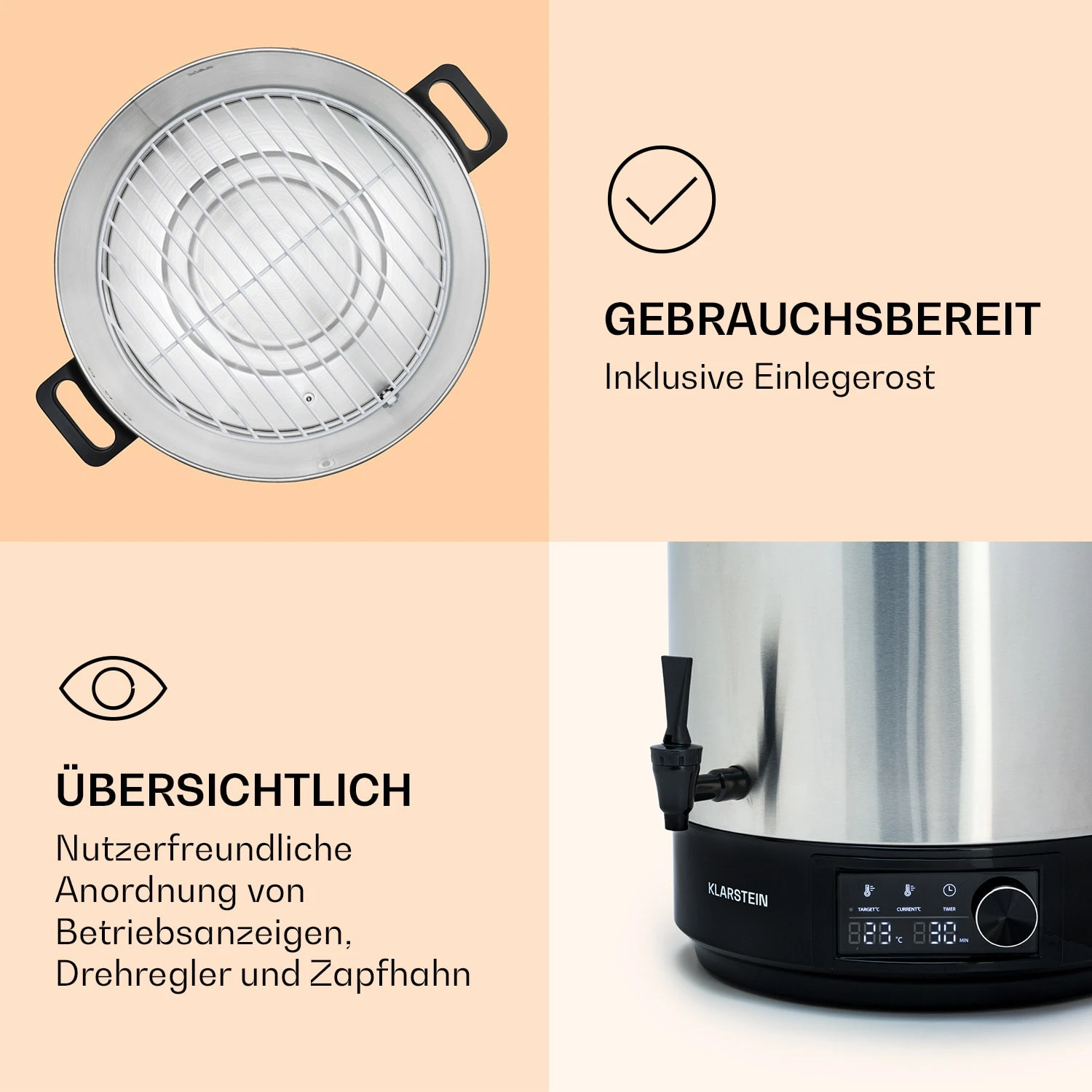 Abbey 40 Einkochautomat Getränkespender 40L 100°C 180min Edelstahl 8 Abbey 40 Einkochautomat Getränkespender 40L 100°C 180min Edelstahl – Bild 6