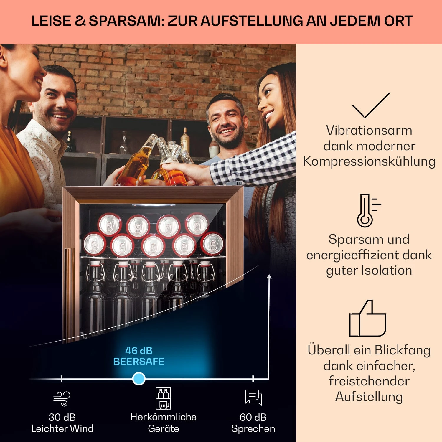 Beersafe XL Kühlschrank 60 Liter 2 Böden Doppelt Isolierte Panoramaglastür Edelstahl 5 Beersafe XL Kühlschrank 60 Liter 2 Böden Doppelt Isolierte Panoramaglastür Edelstahl – Bild 3