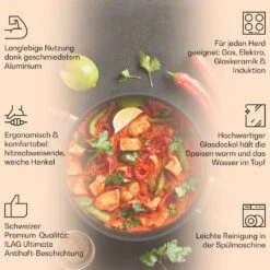 Noto Endurance Kochtopf Ø24cm Geschmiedetes Aluminium Deckel Induktion PTFE-Antihaftbeschichtung 12 Noto Endurance Kochtopf Ø24cm Geschmiedetes Aluminium Deckel Induktion PTFE-Antihaftbeschichtung -Klarstein 10045007 de 0002 usp