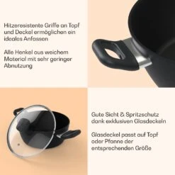 Noto Endurance Kochtopf Ø24cm Geschmiedetes Aluminium Deckel Induktion PTFE-Antihaftbeschichtung 17 Noto Endurance Kochtopf Ø24cm Geschmiedetes Aluminium Deckel Induktion PTFE-Antihaftbeschichtung -Klarstein 10045007 de 0007 usp