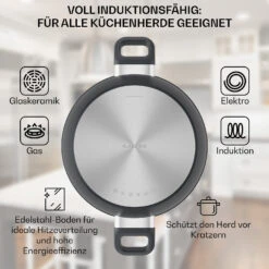 Noto Endurance Kochtopf Ø28cm Geschmiedetes Aluminium Deckel Induktion PTFE-Antihaftbeschichtung 14 Noto Endurance Kochtopf Ø28cm Geschmiedetes Aluminium Deckel Induktion PTFE-Antihaftbeschichtung -Klarstein 10045008 de 0004 usp
