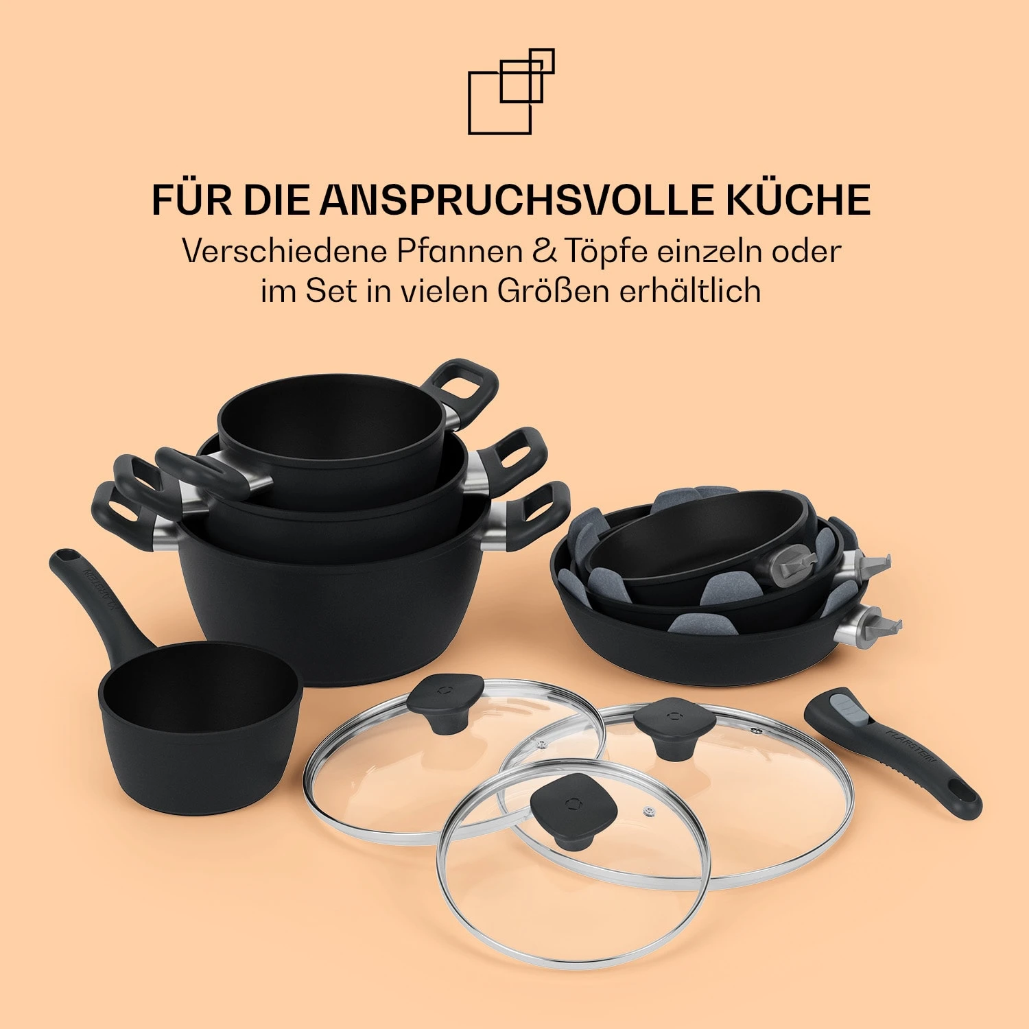 Noto Endurance Kochtopf-Set 4 Töpfe Geschmiedetes Aluminium Induktion PTFE-Antihaftbeschichtung 10 Noto Endurance Kochtopf-Set 4 Töpfe Geschmiedetes Aluminium Induktion PTFE-Antihaftbeschichtung – Bild 8