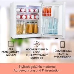 Happy Hour 38 Mini-Kühlschrank Minibar 38 Liter 26 DB 11 Happy Hour 38 Mini-Kühlschrank Minibar 38 Liter 26 DB -Klarstein 10045047 de 0002 usp