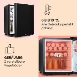Happy Hour 45 Mini-Kühlschrank Minibar Getränkekühlschrank 45 L 26 DB 13 Happy Hour 45 Mini-Kühlschrank Minibar Getränkekühlschrank 45 L 26 DB -Klarstein 10045048 de 0004 usp