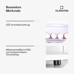 Happy Hour 45 Mini-Kühlschrank Minibar Getränkekühlschrank 45 L 26 DB -Klarstein 10045050 de 0005 usp