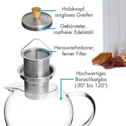 Sencha Teekanne 0,65 L Edelstahl-Siebeinsatz Borosilikatglas Deckel 14 Sencha Teekanne 0,65 L Edelstahl-Siebeinsatz Borosilikatglas Deckel -Klarstein 10045058 de 0006 logo
