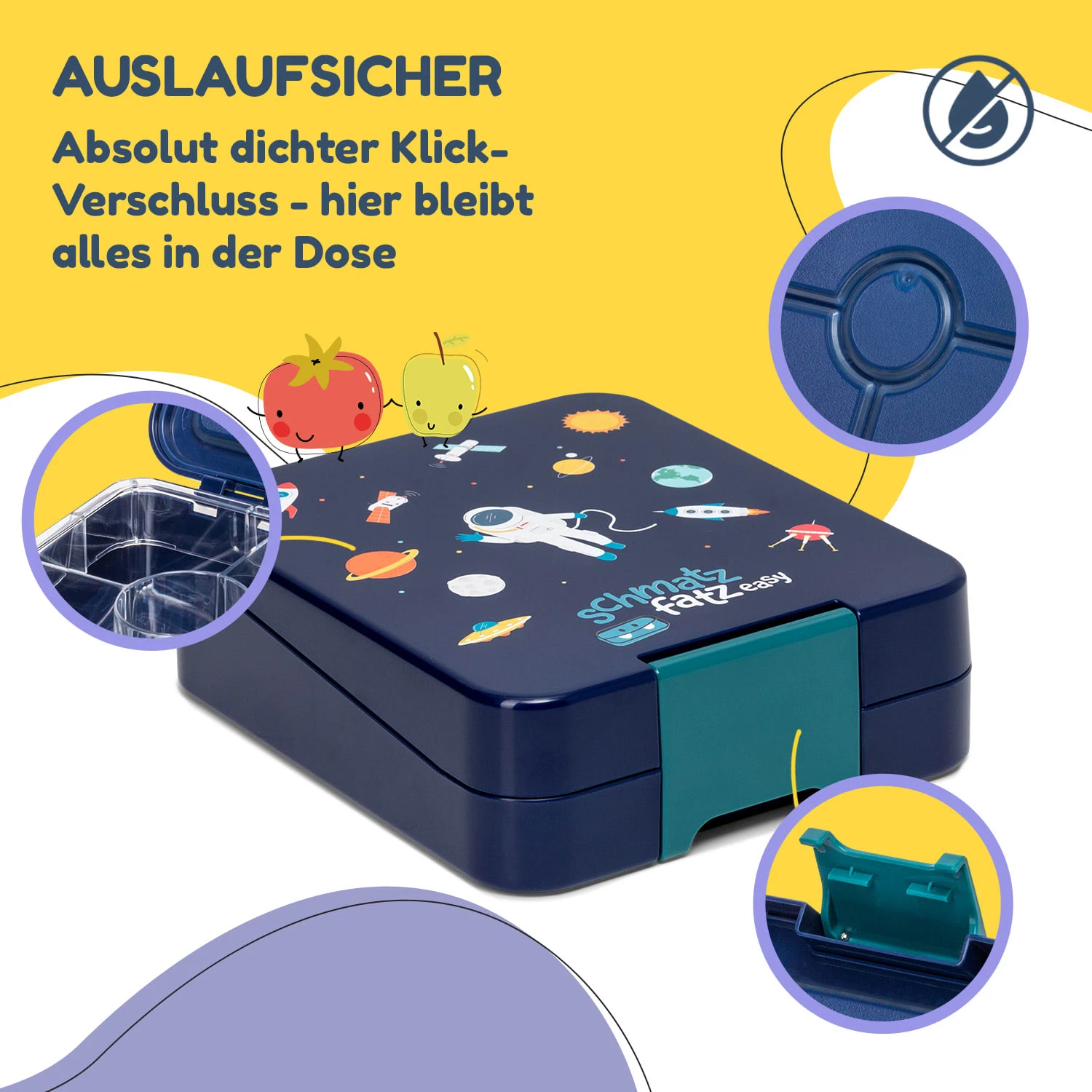 Klarstein Schmatzfatz Easy Snackbox 4 Fächer 18 X 15 X 5 Cm (BxHxT) 5 Klarstein Schmatzfatz Easy Snackbox 4 Fächer 18 X 15 X 5 Cm (BxHxT) – Bild 3