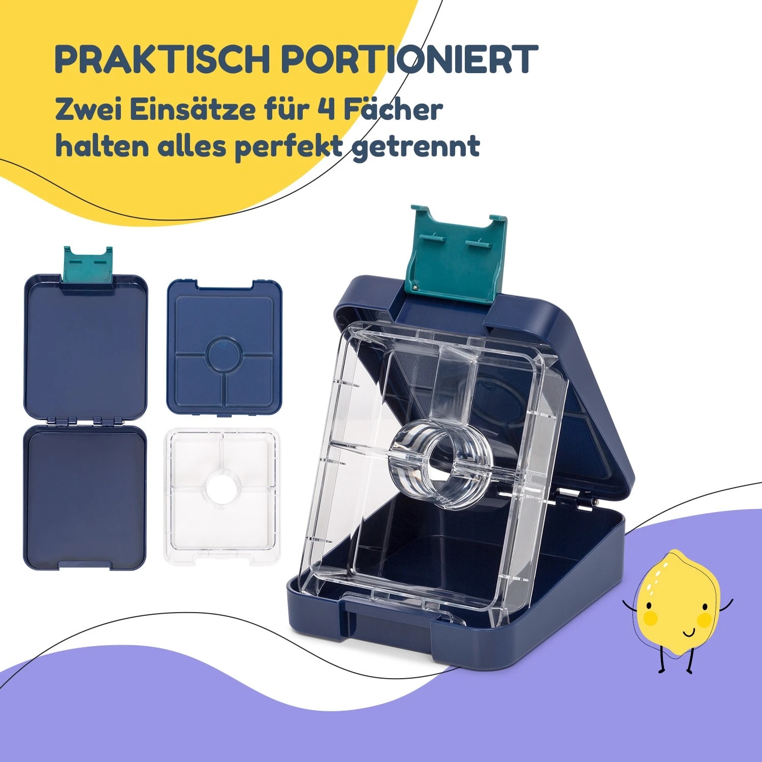 Klarstein Schmatzfatz Easy Snackbox 4 Fächer 18 X 15 X 5 Cm (BxHxT) 6 Klarstein Schmatzfatz Easy Snackbox 4 Fächer 18 X 15 X 5 Cm (BxHxT) – Bild 4