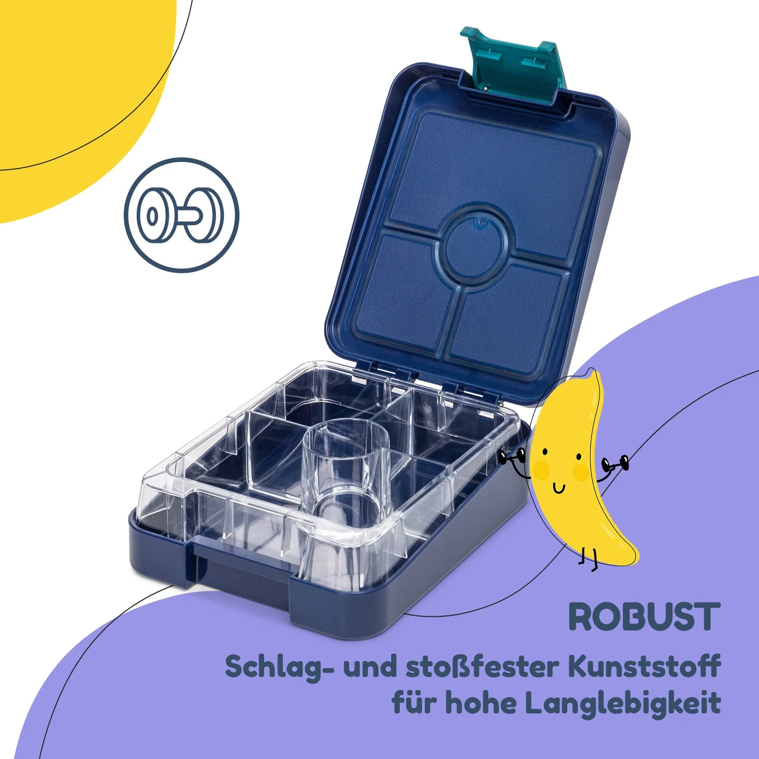 Klarstein Schmatzfatz Easy Snackbox 4 Fächer 18 X 15 X 5 Cm (BxHxT) 8 Klarstein Schmatzfatz Easy Snackbox 4 Fächer 18 X 15 X 5 Cm (BxHxT) – Bild 6