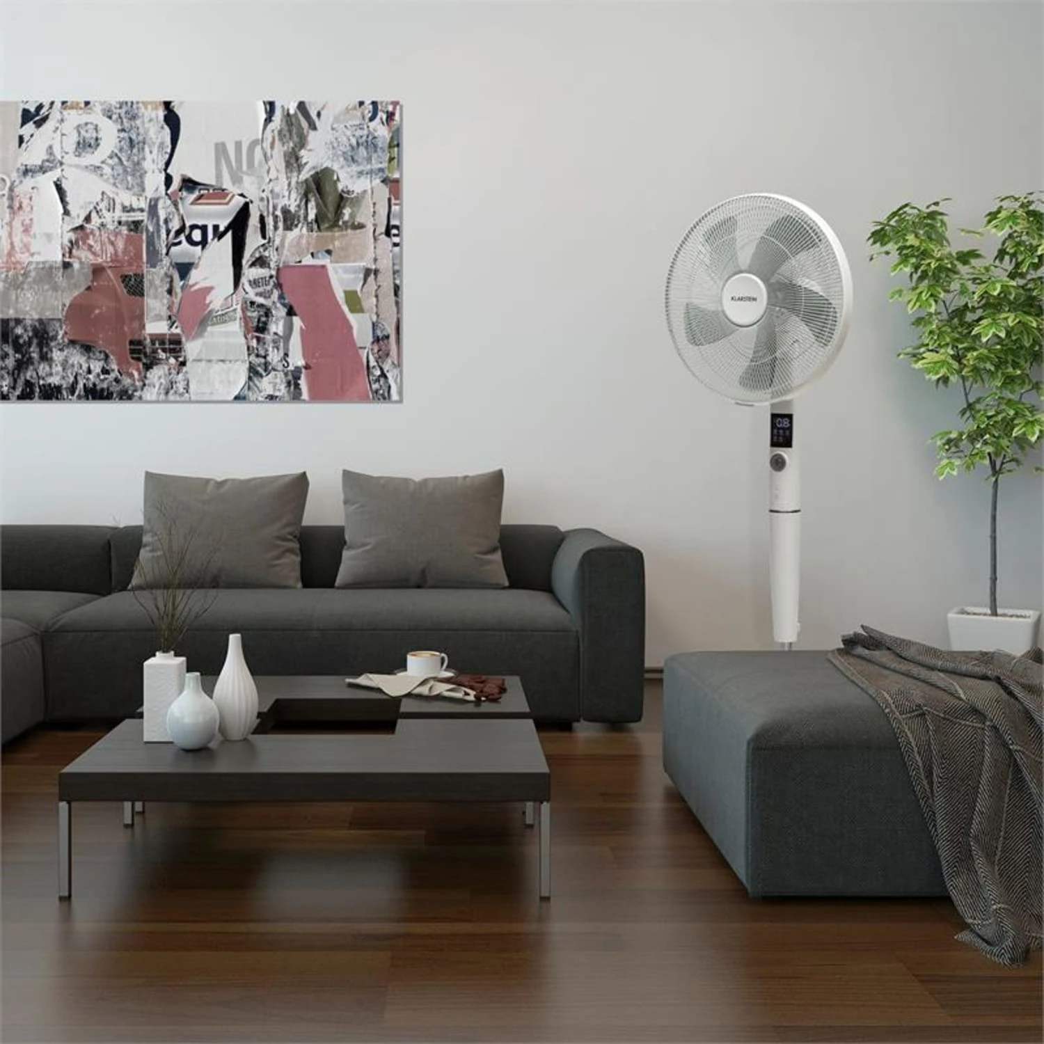 Silent Storm Standventilator 2er-Set 16" (41cm) 5-Blatt-Rotor Weiß 4 Silent Storm Standventilator 2er-Set 16" (41cm) 5-Blatt-Rotor Weiß – Bild 2